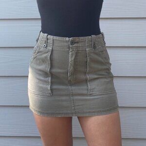 Free People Khaki Mini Skirt
